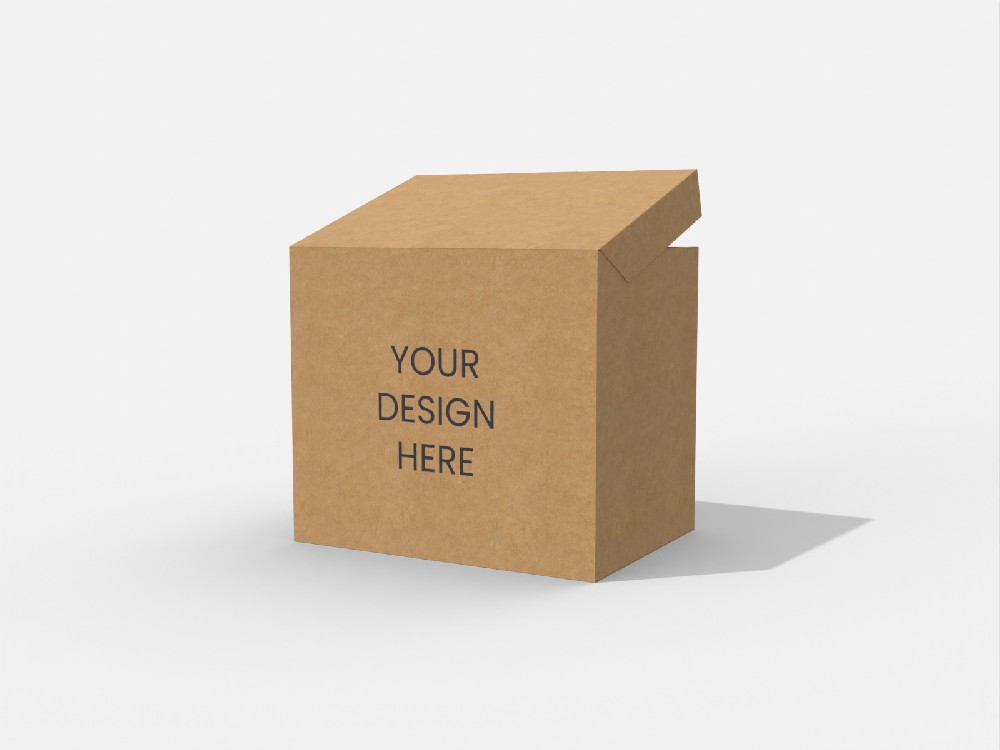 牛皮纸盒- 锁底翻盖盒设计结构图